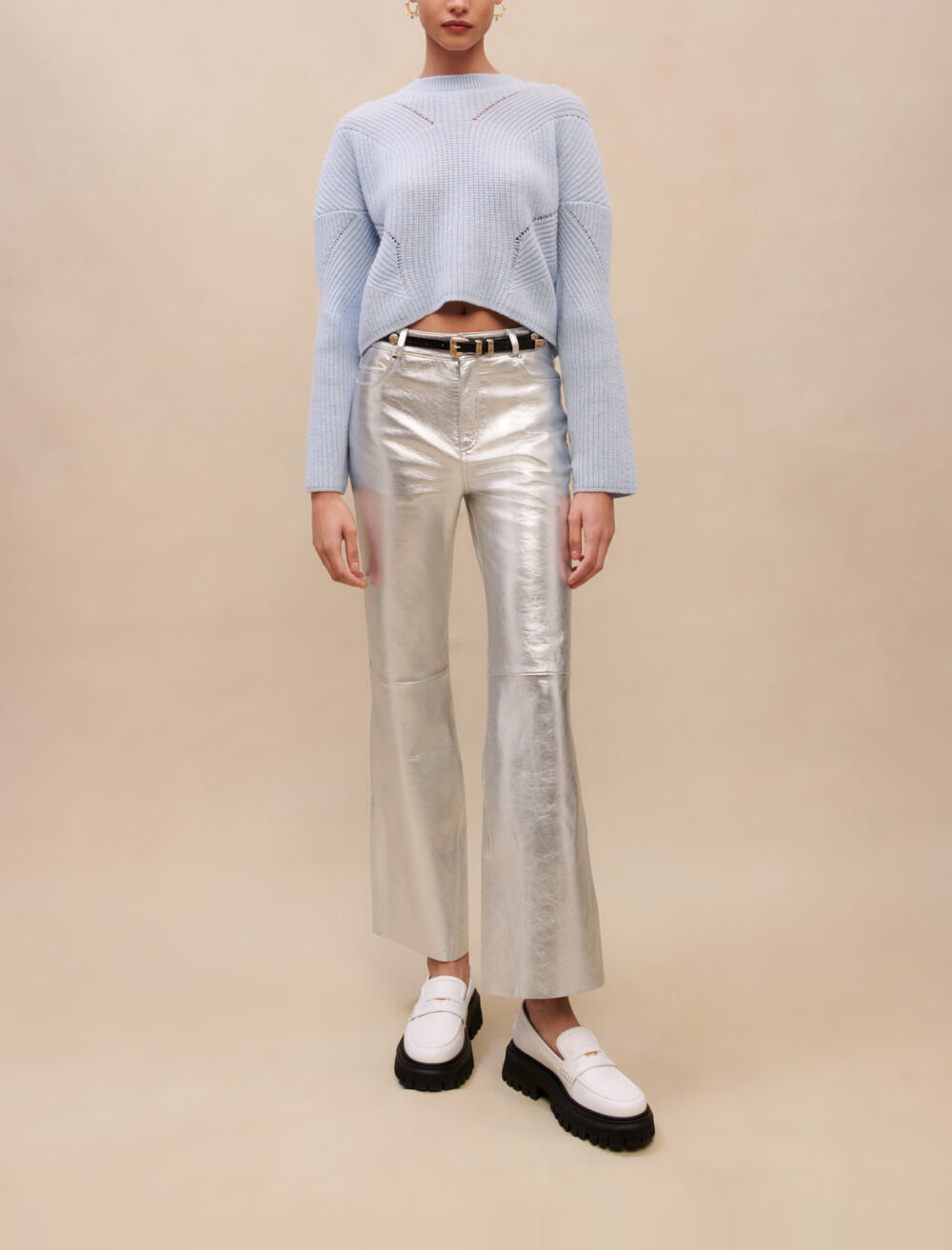 Pantalon cuir maje outlet
