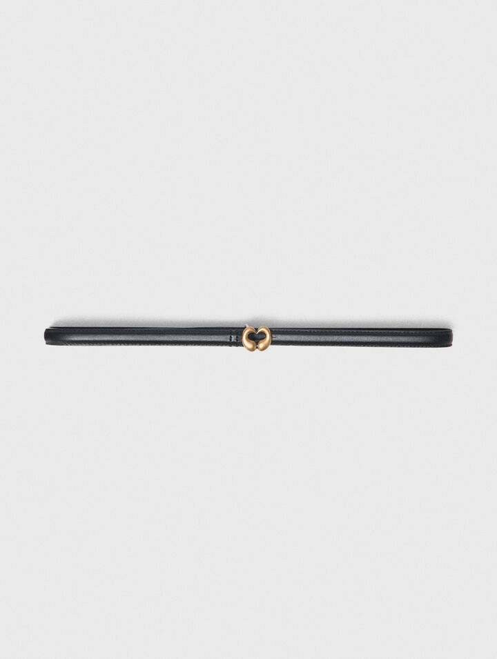 Slim leather belt