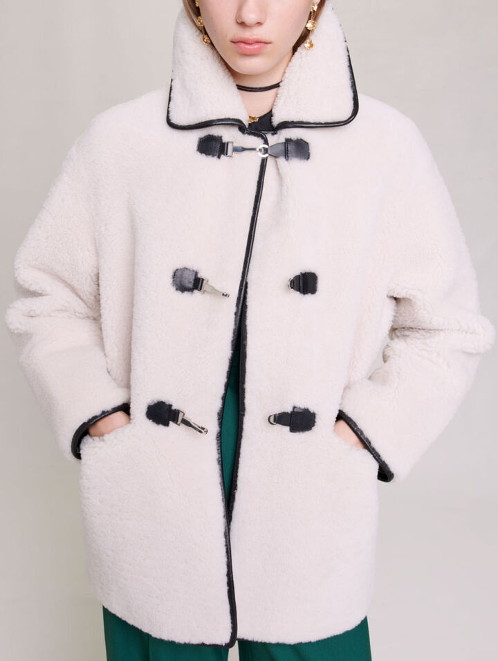 Manteau mi-long shearling