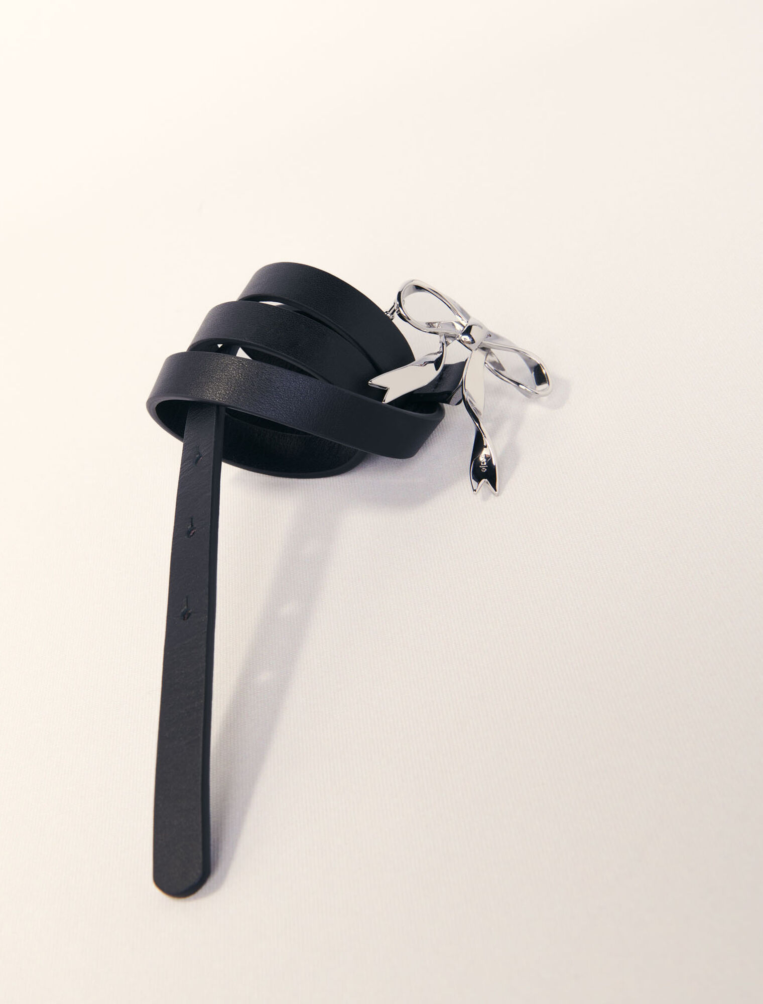 Ceinture noeud fine en cuir
