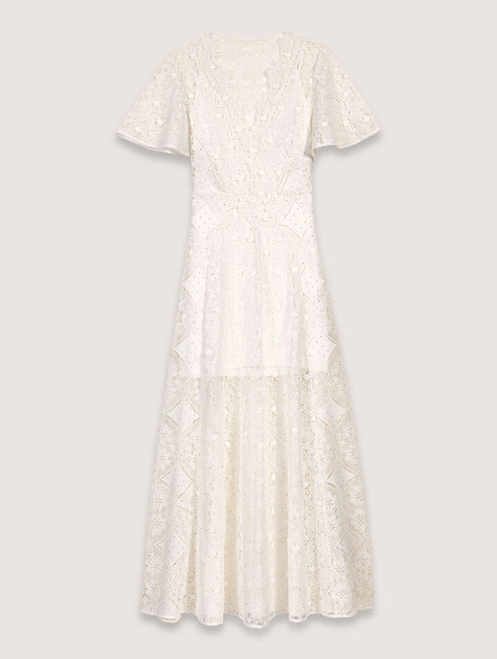 Floral guipure maxi dress