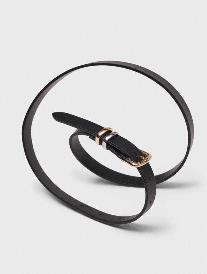 Ceinture fine et boucle carrée