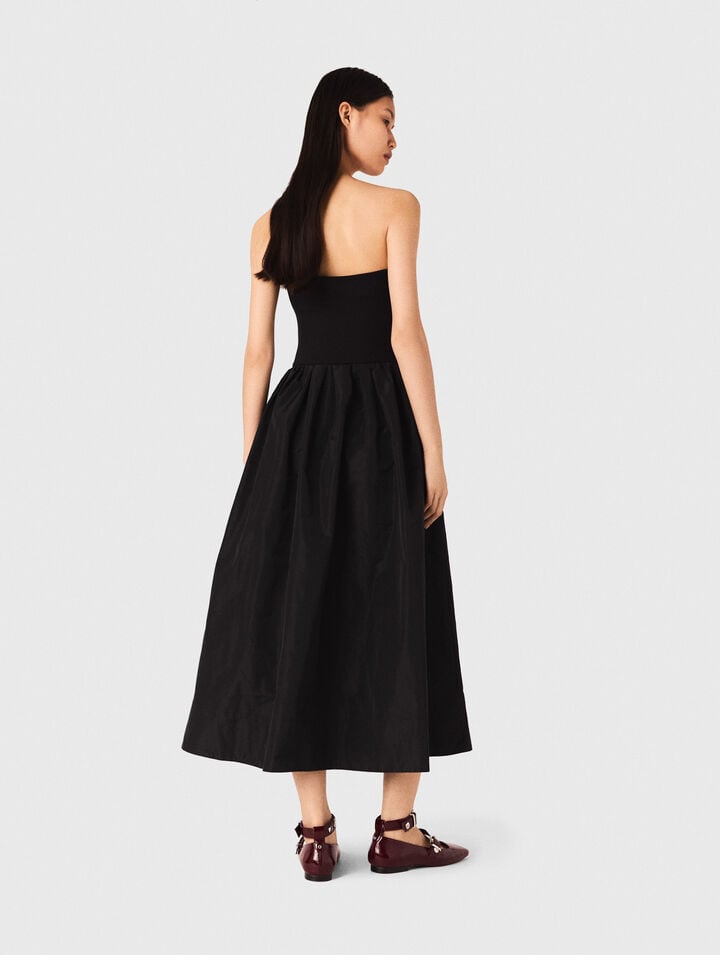 Robe bustier en maille et taffetas