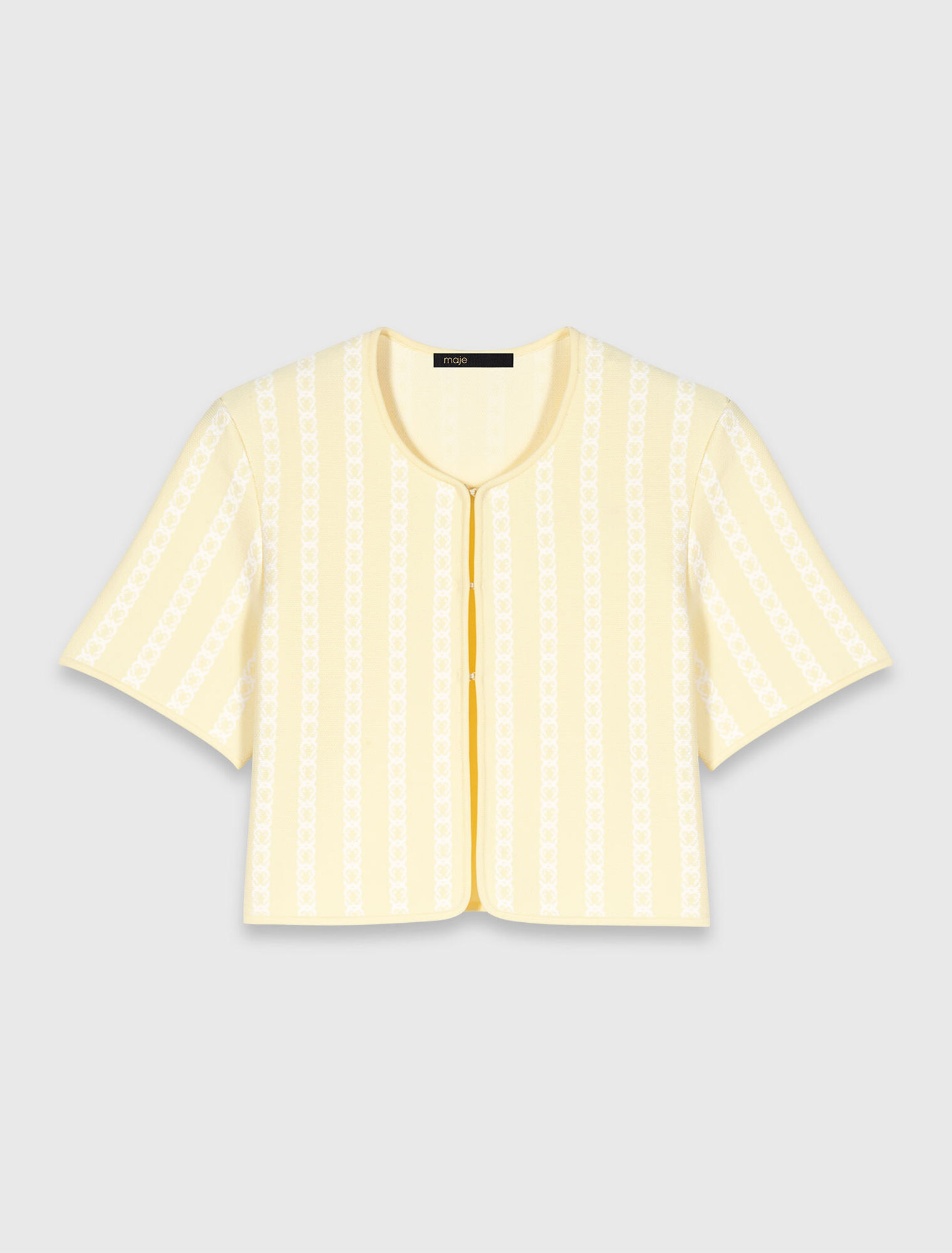 Cardigan court en maille jacquard