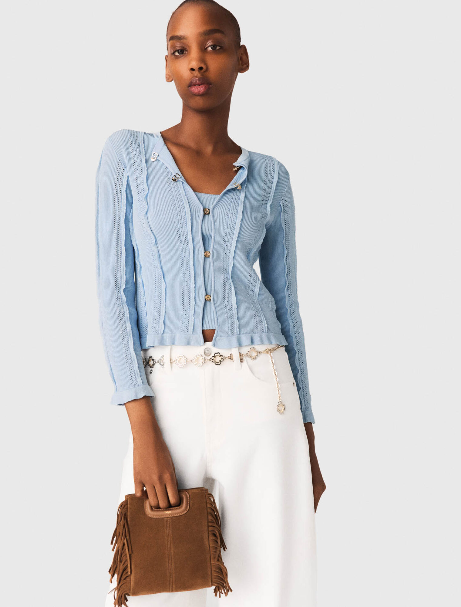 M mini bag in suede leather