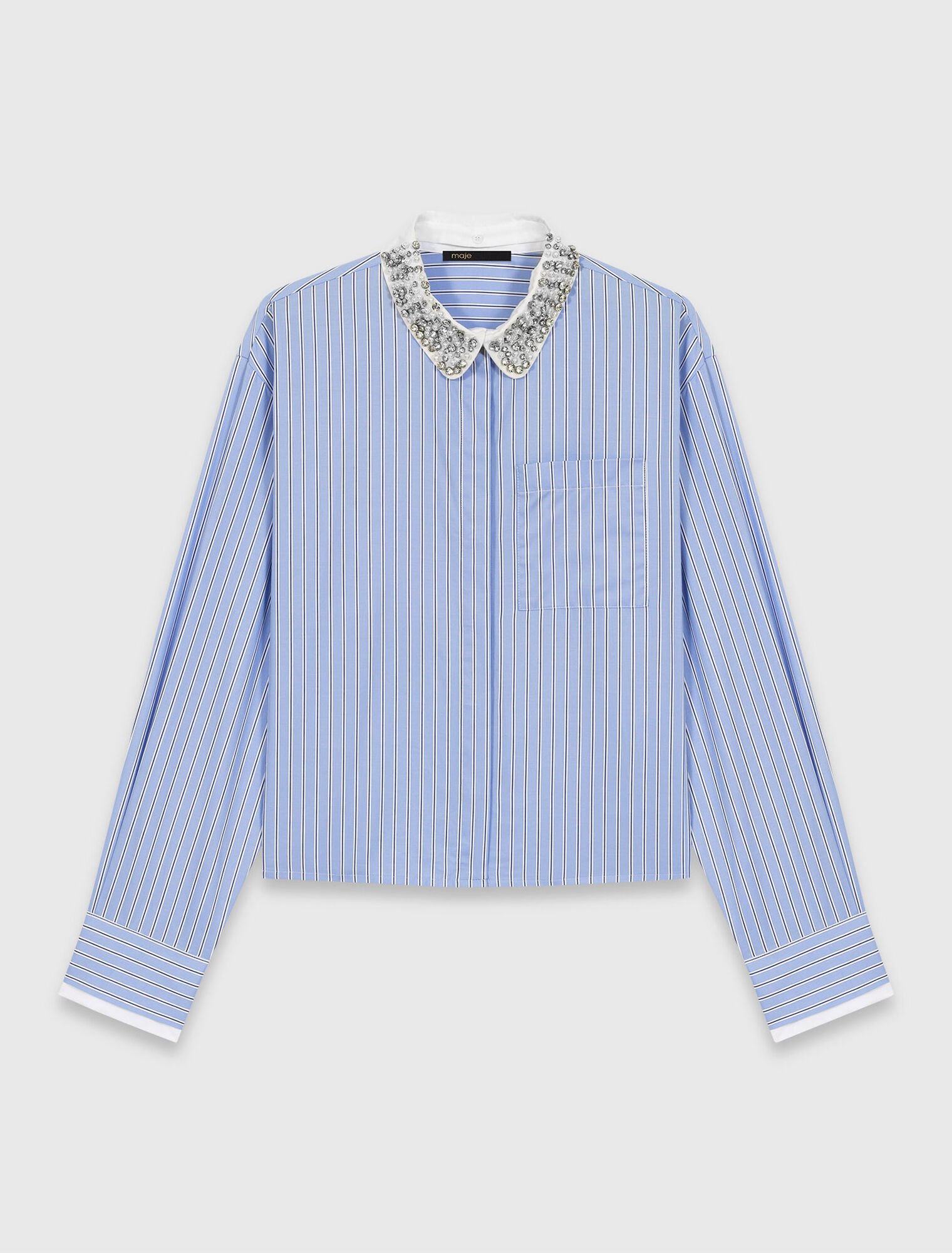 Shirt with removable jewel collar