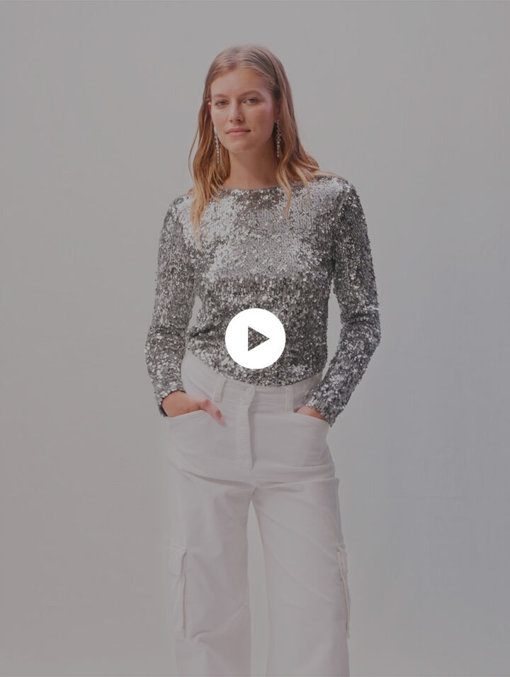 Top manches longues en sequins