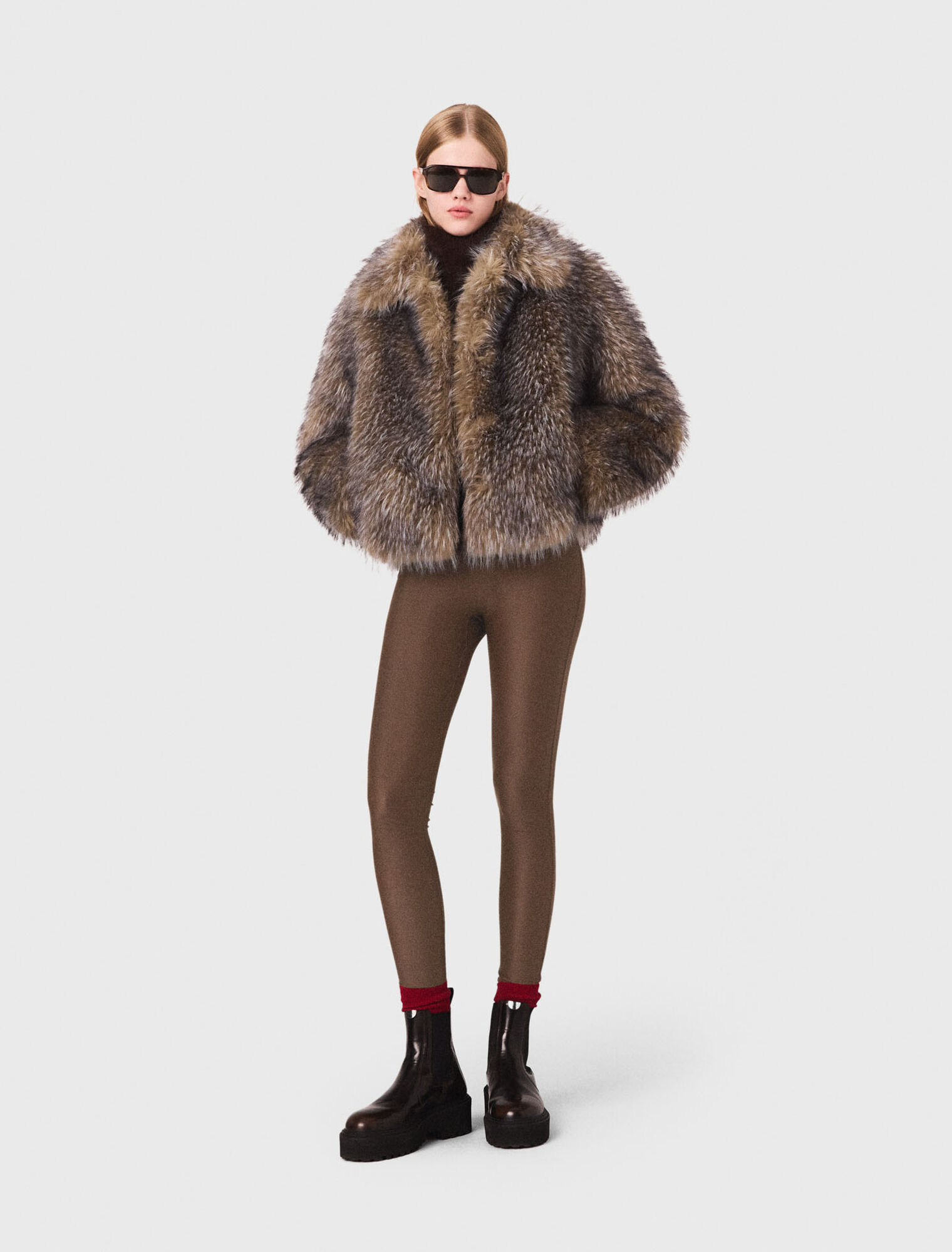Short faux fur coat