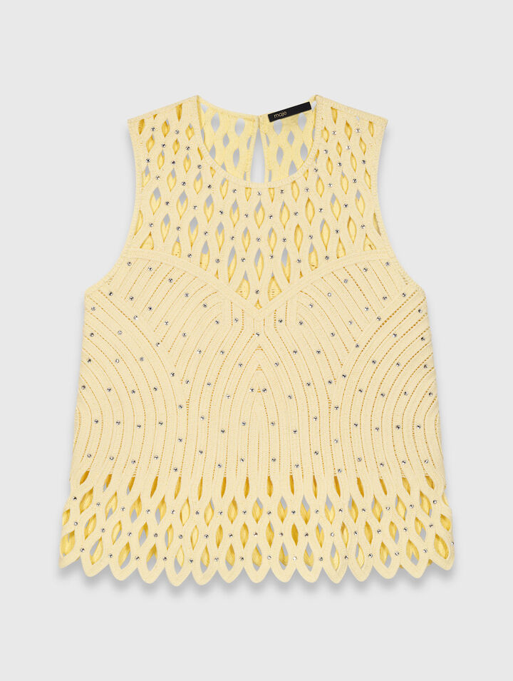 Top en crochet strass&eacute;
