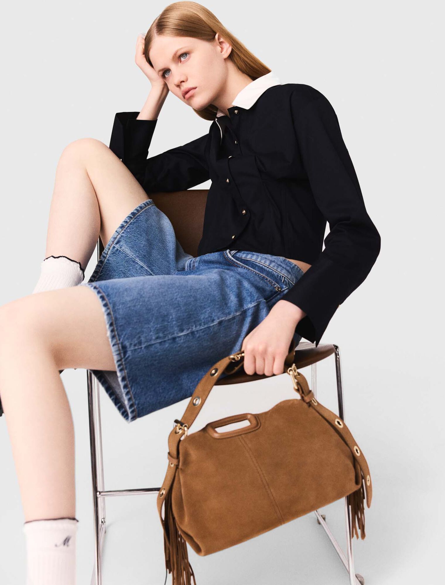 Chemise courte en popeline