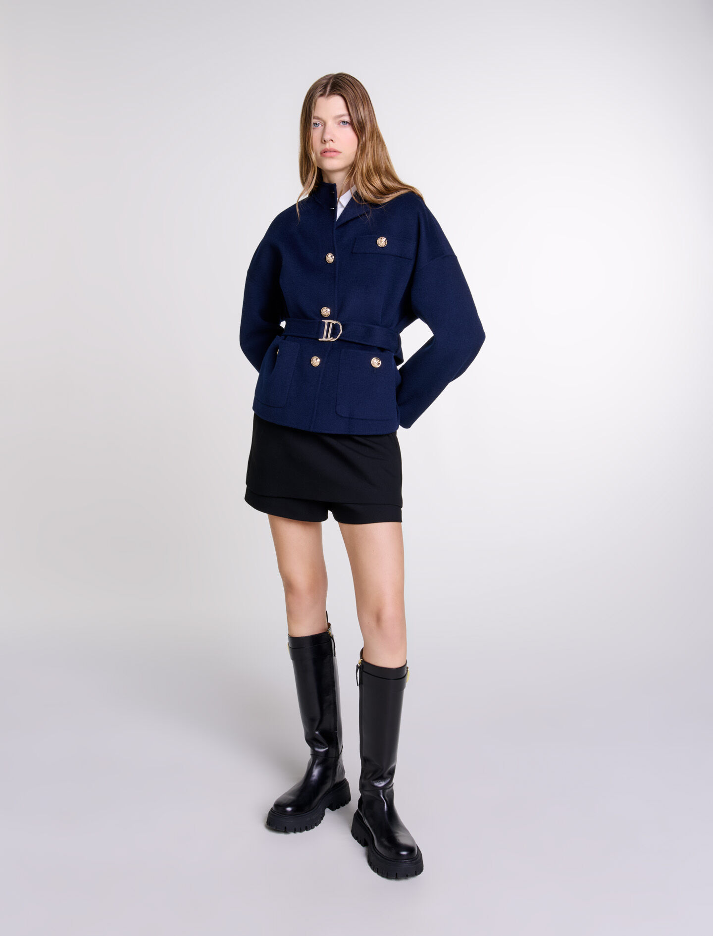 USA製 Maxmiliam パステルミンク ロングコート丈114センチ SAINT Mxxxxxx セントマイケル SS24 LM_KNIT CARDIGAN / BORDER