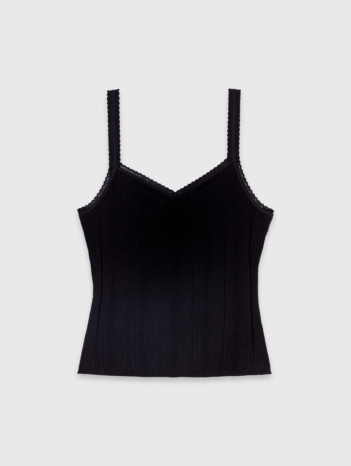 Pointelle knit twinset