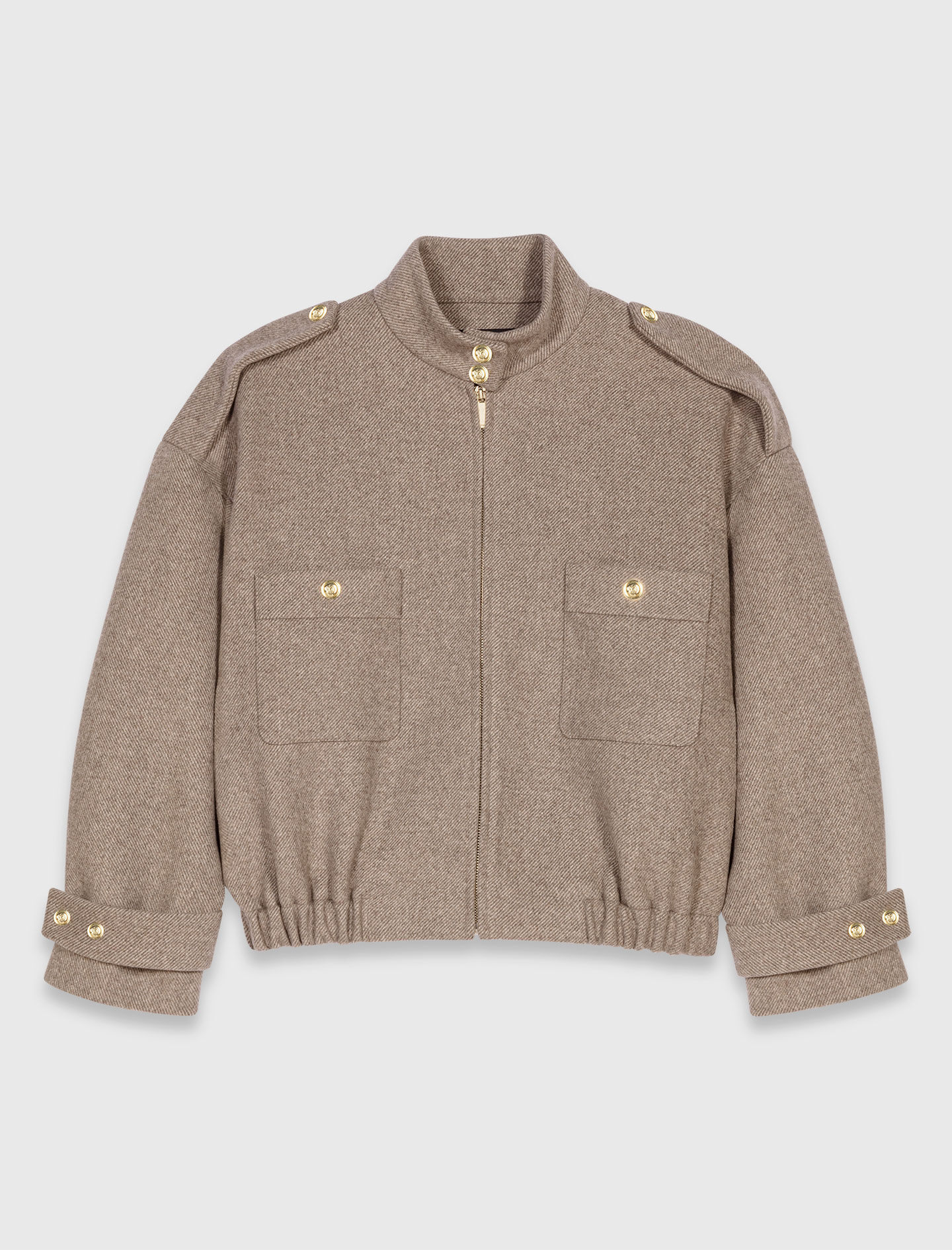 Mixed wool jacket Natural For Women | Maje