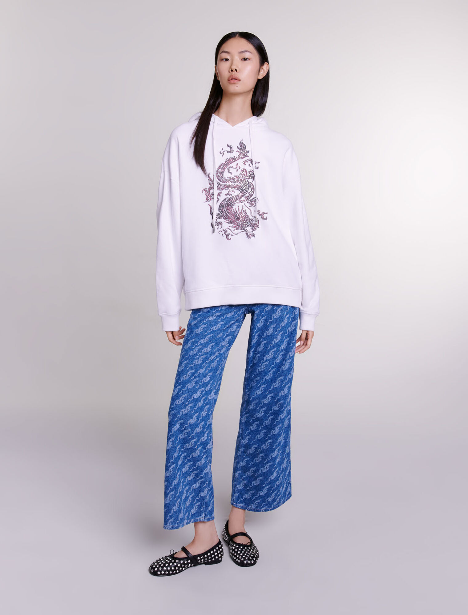 Sweatshirt oversize à strass