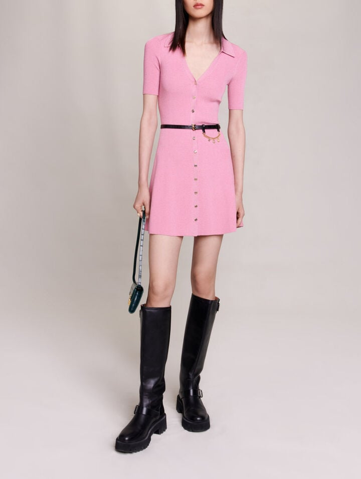 Robe en maille côtelée scintillante
