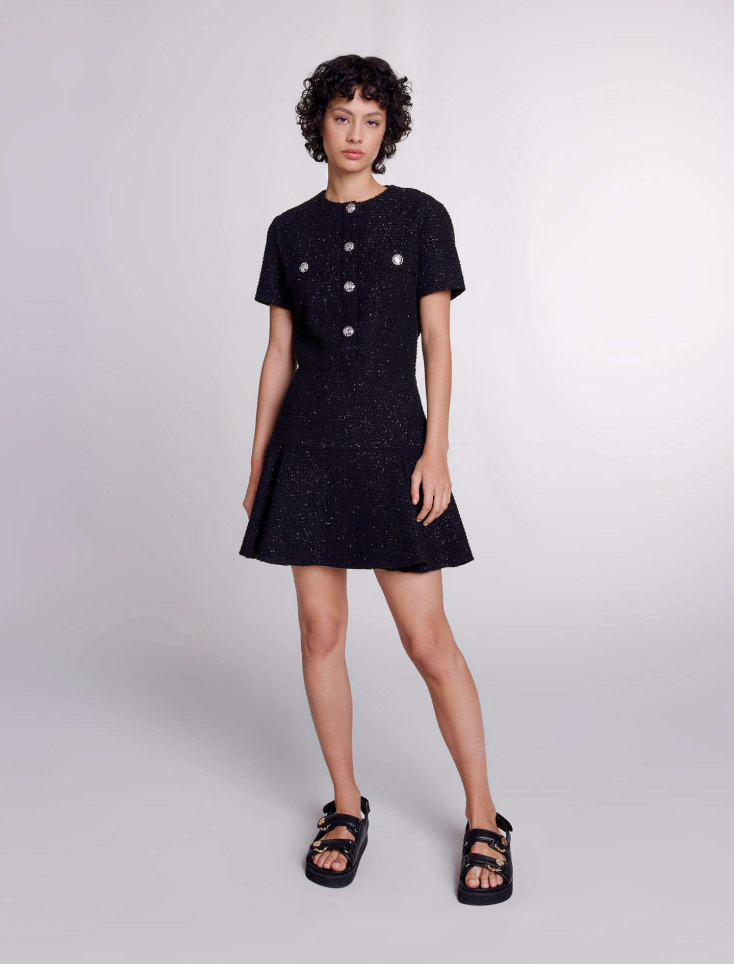 Robe courte en tweed