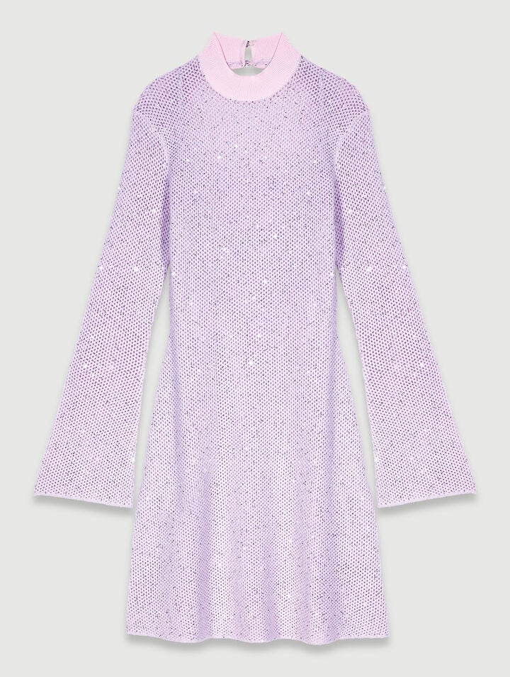 Semi-sheer knit dress