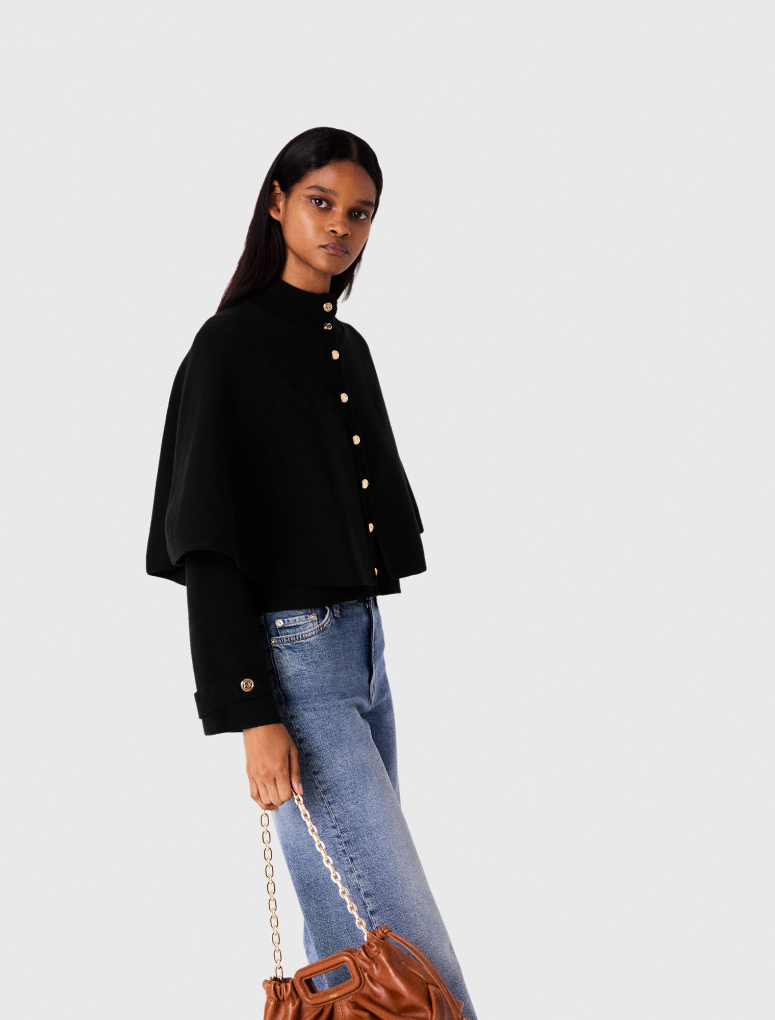 Cape-effect cardigan