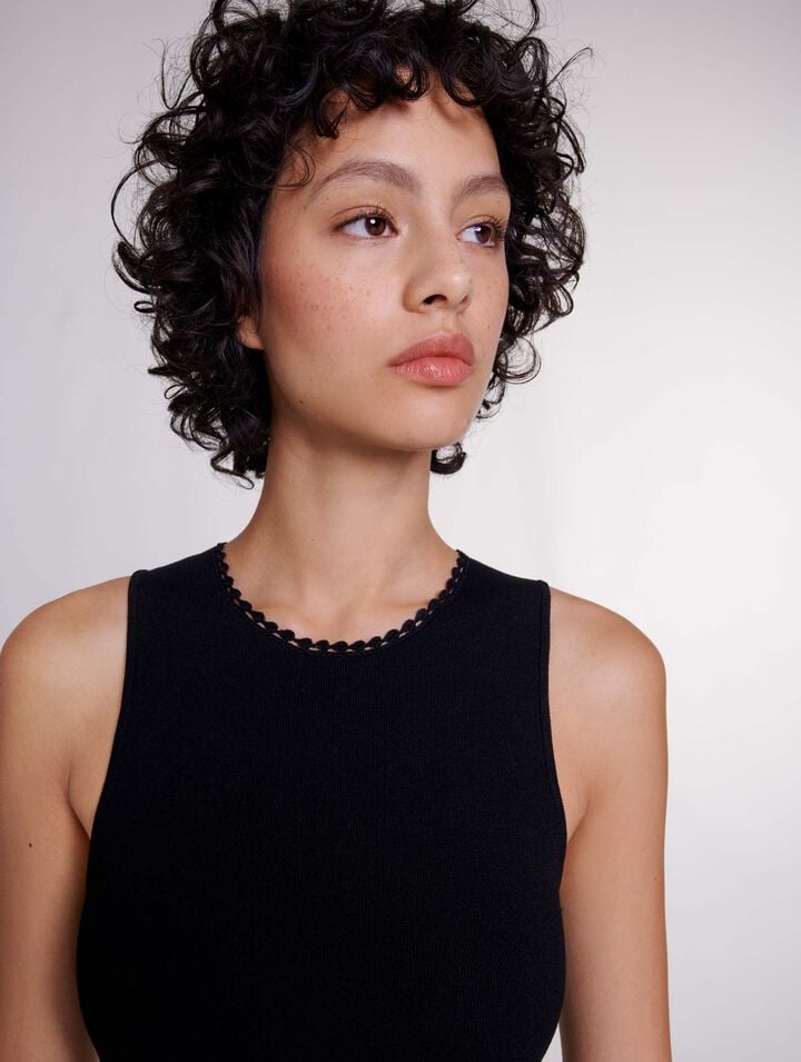 Robe longue en maille à découpes