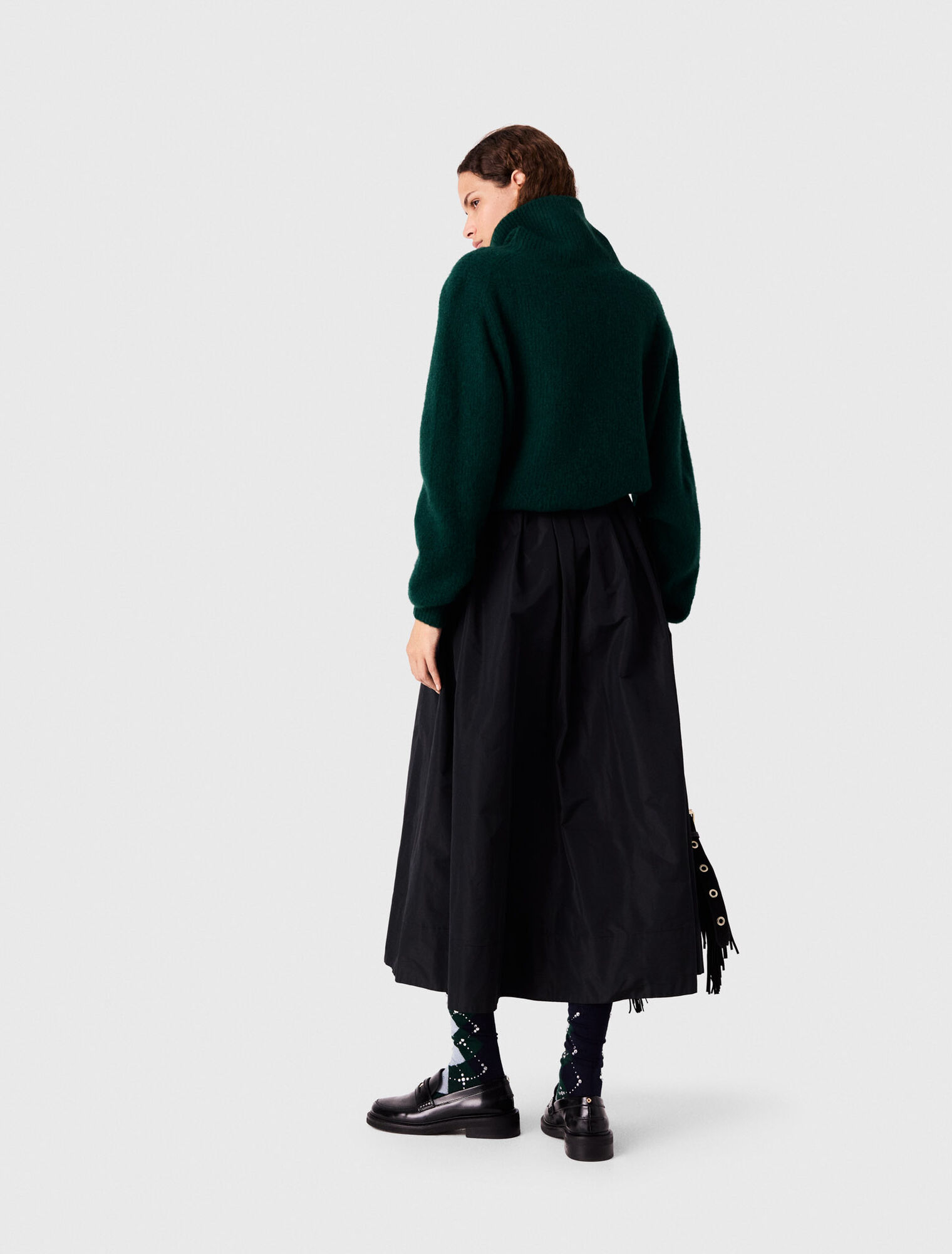 Jupe longue avec taille contrast&eacute;e