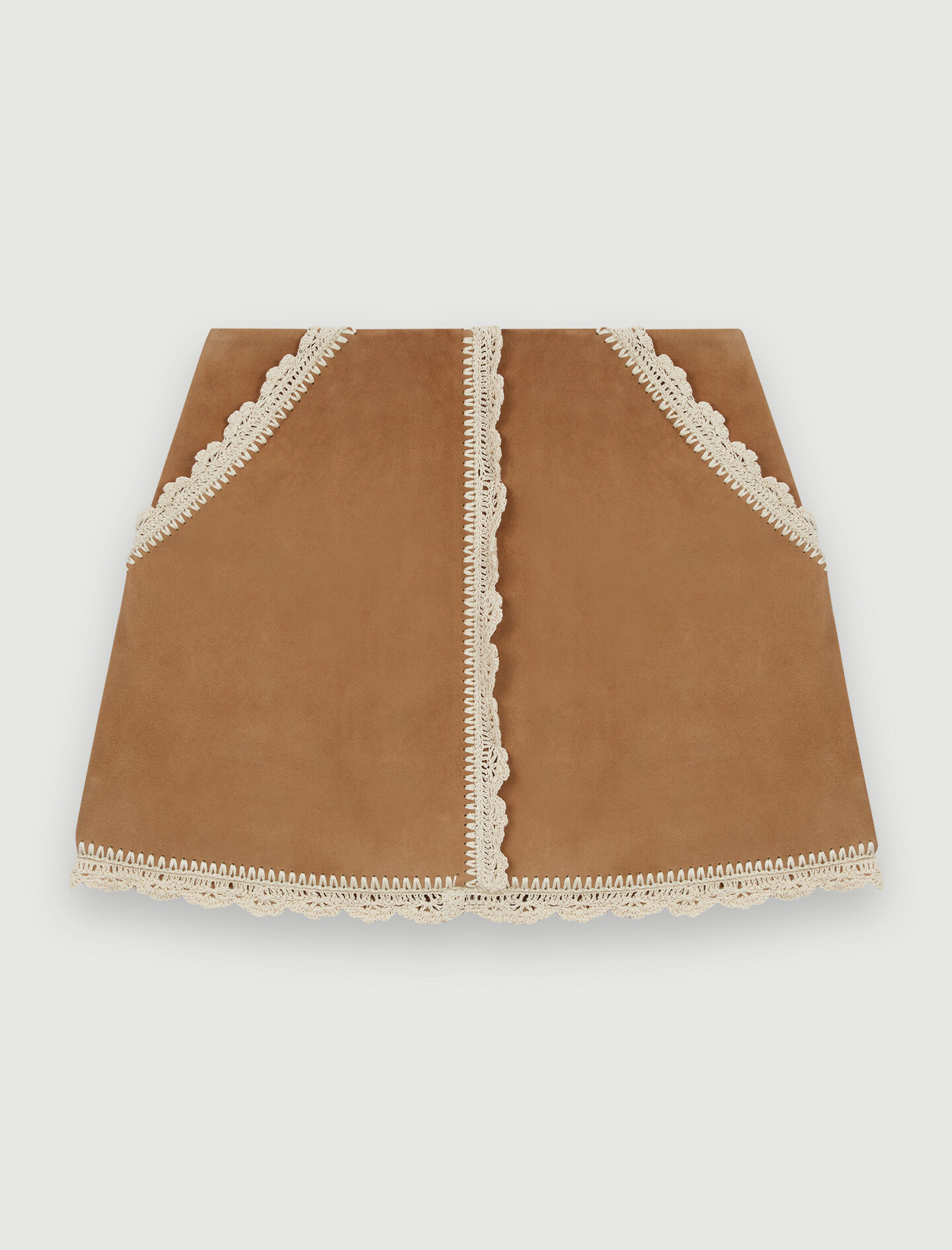 スカート MONOHA Suede wrap skirt camel Suede wrap skirt (light beige / camel / gray) : MONOHA