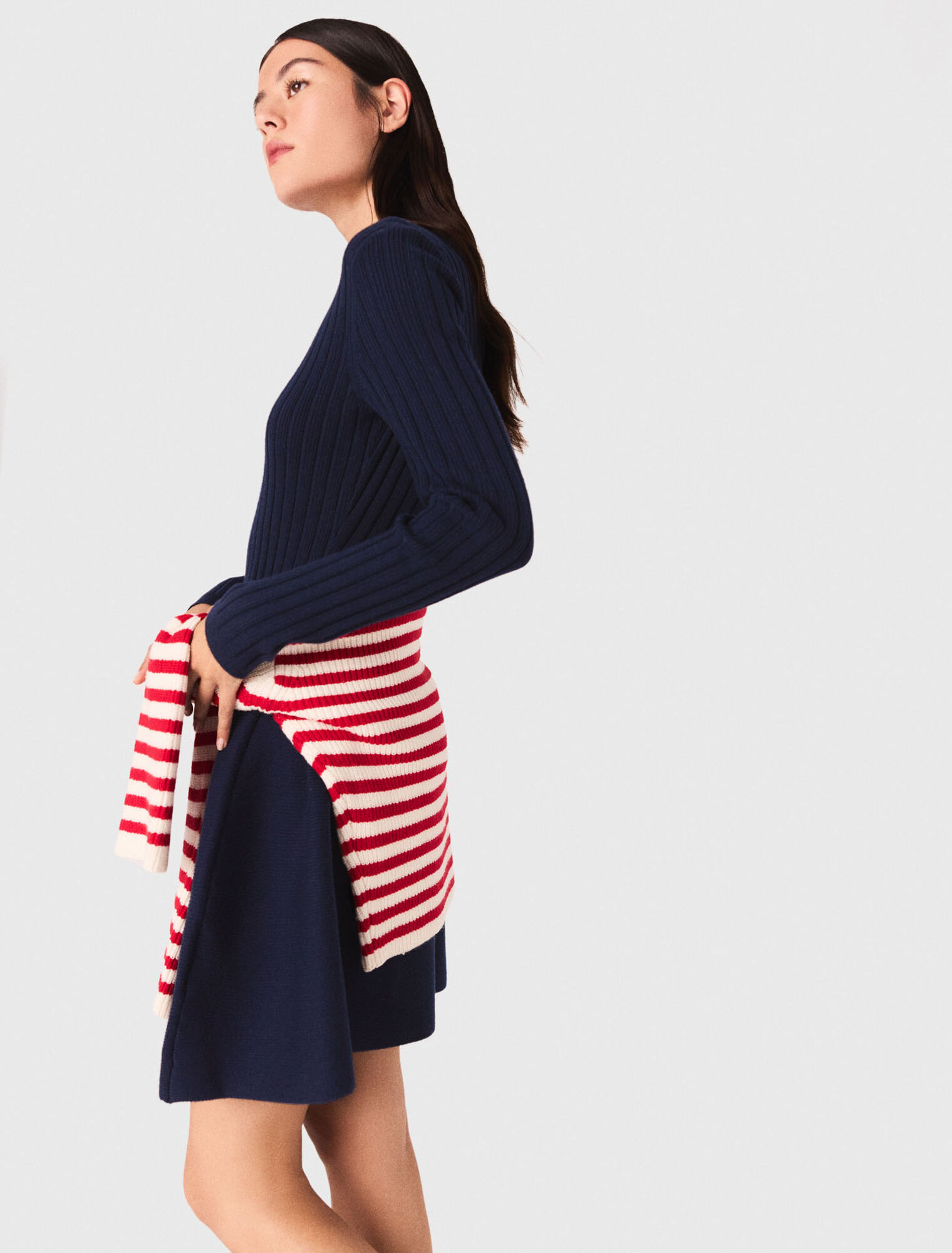 Robe en maille avec jupe évasée