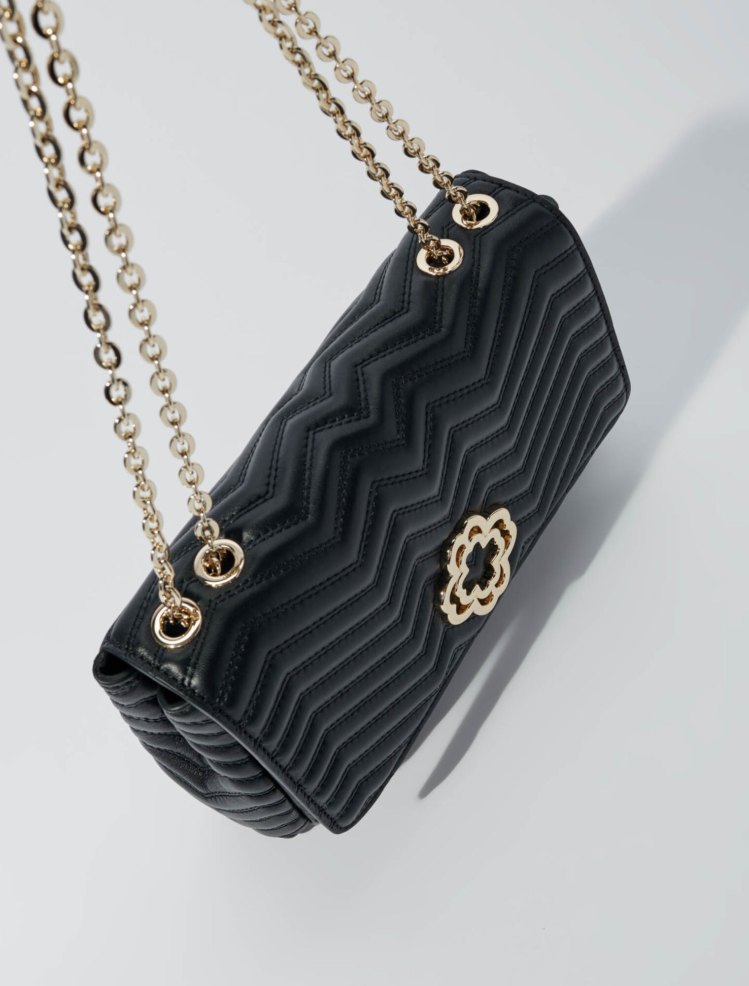 Leather bag with chain strap