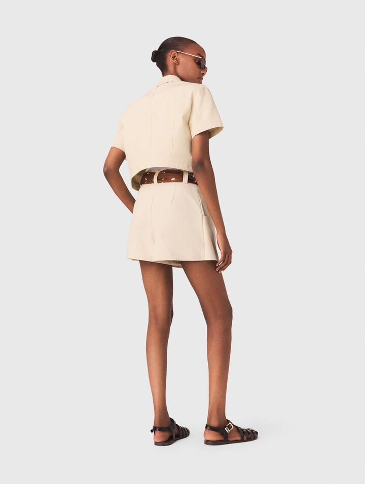 Short-sleeved cropped jacket