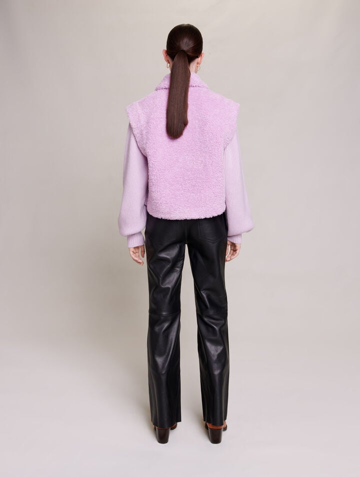 Blouson en fausse fourrure et maille
