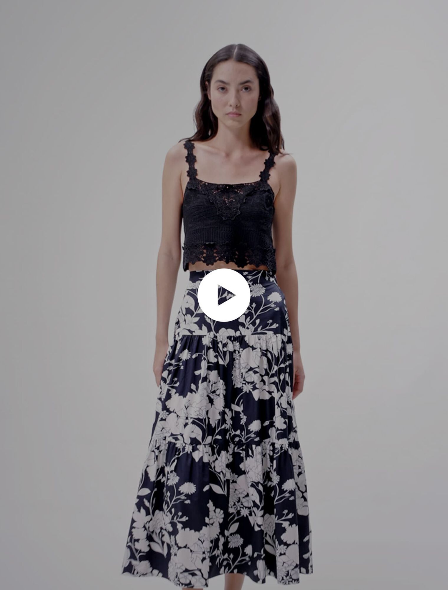 Floral print maxi skirt