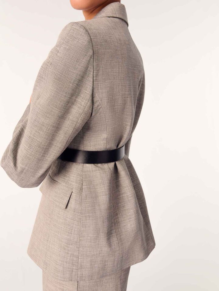 Belted suit jacket