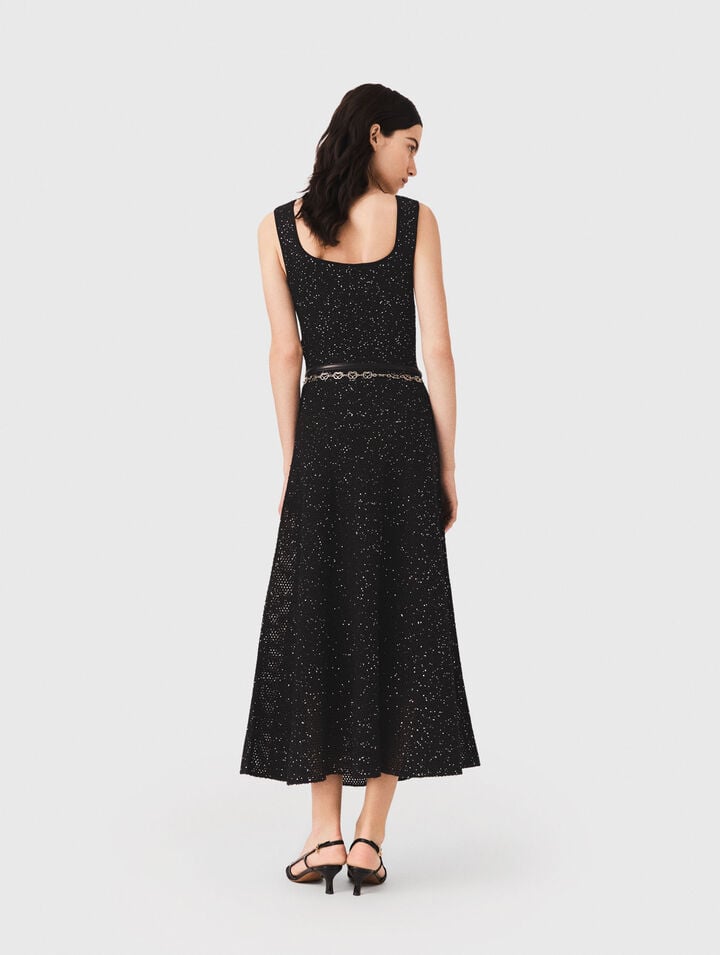Rhinestone knit maxi dress