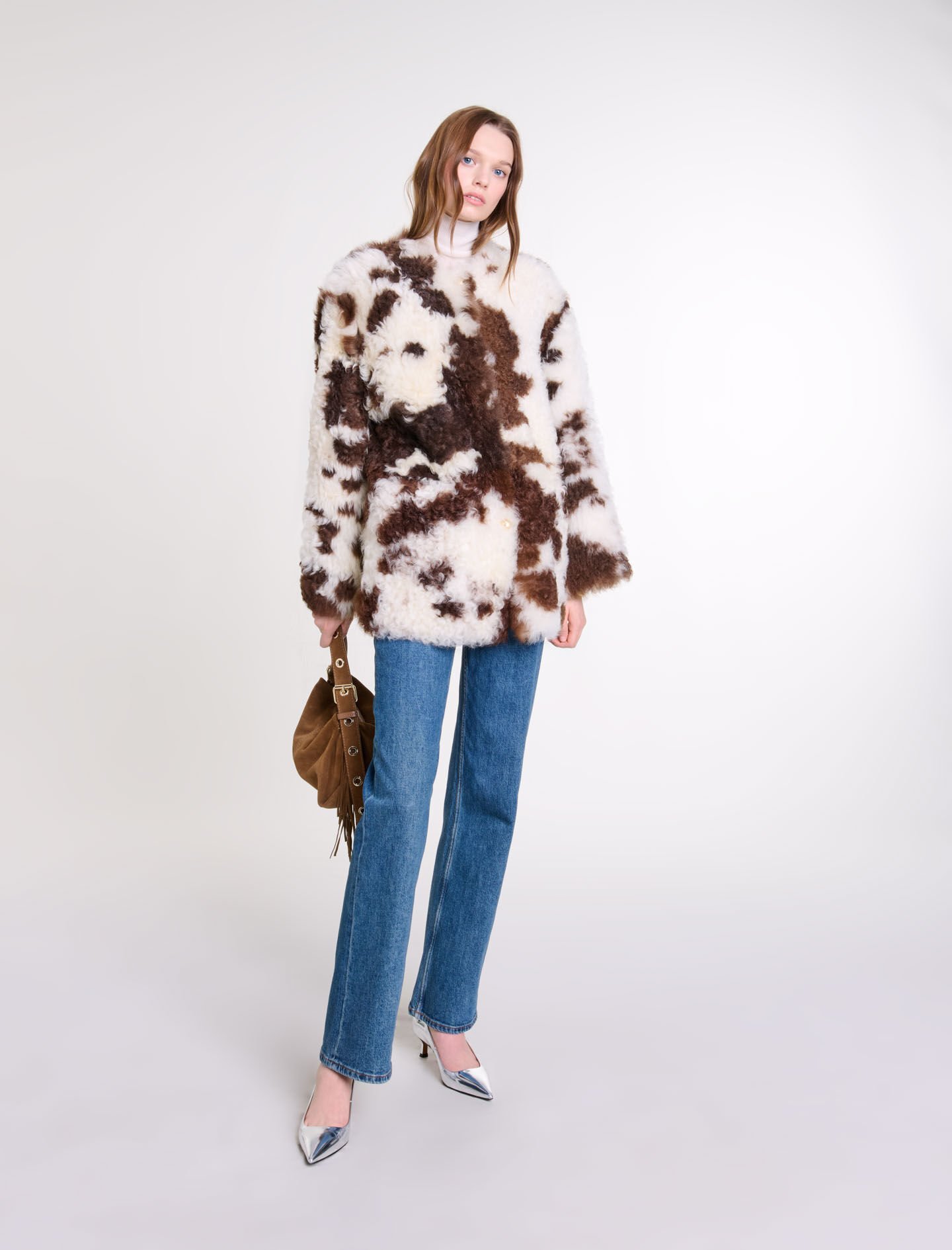 Reversible shearling White For Women Maje