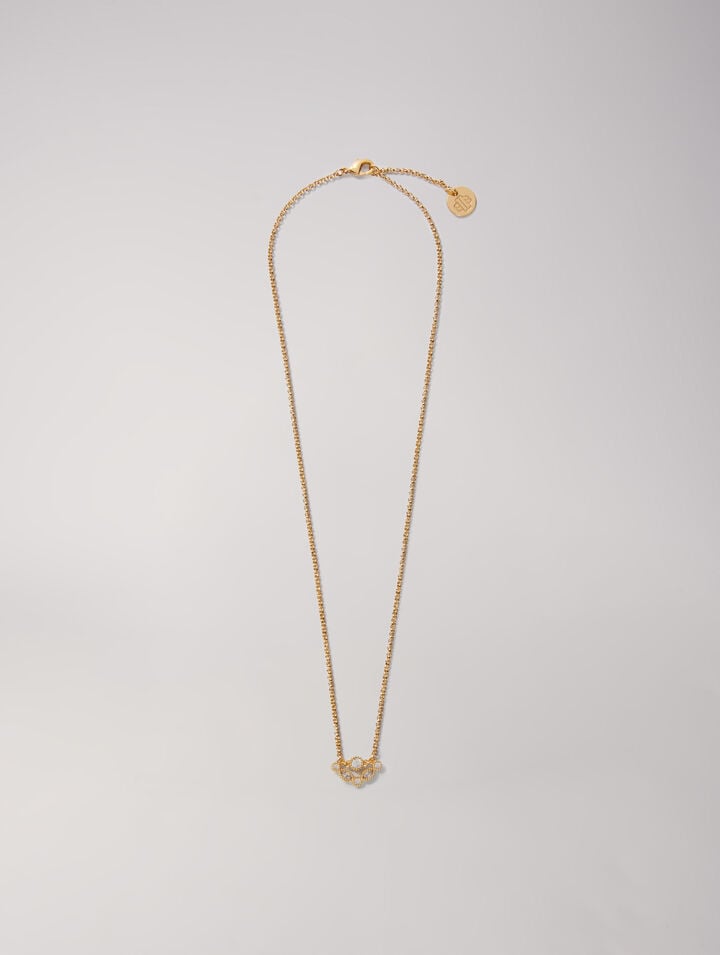 Gold-tone necklace with rhinestones