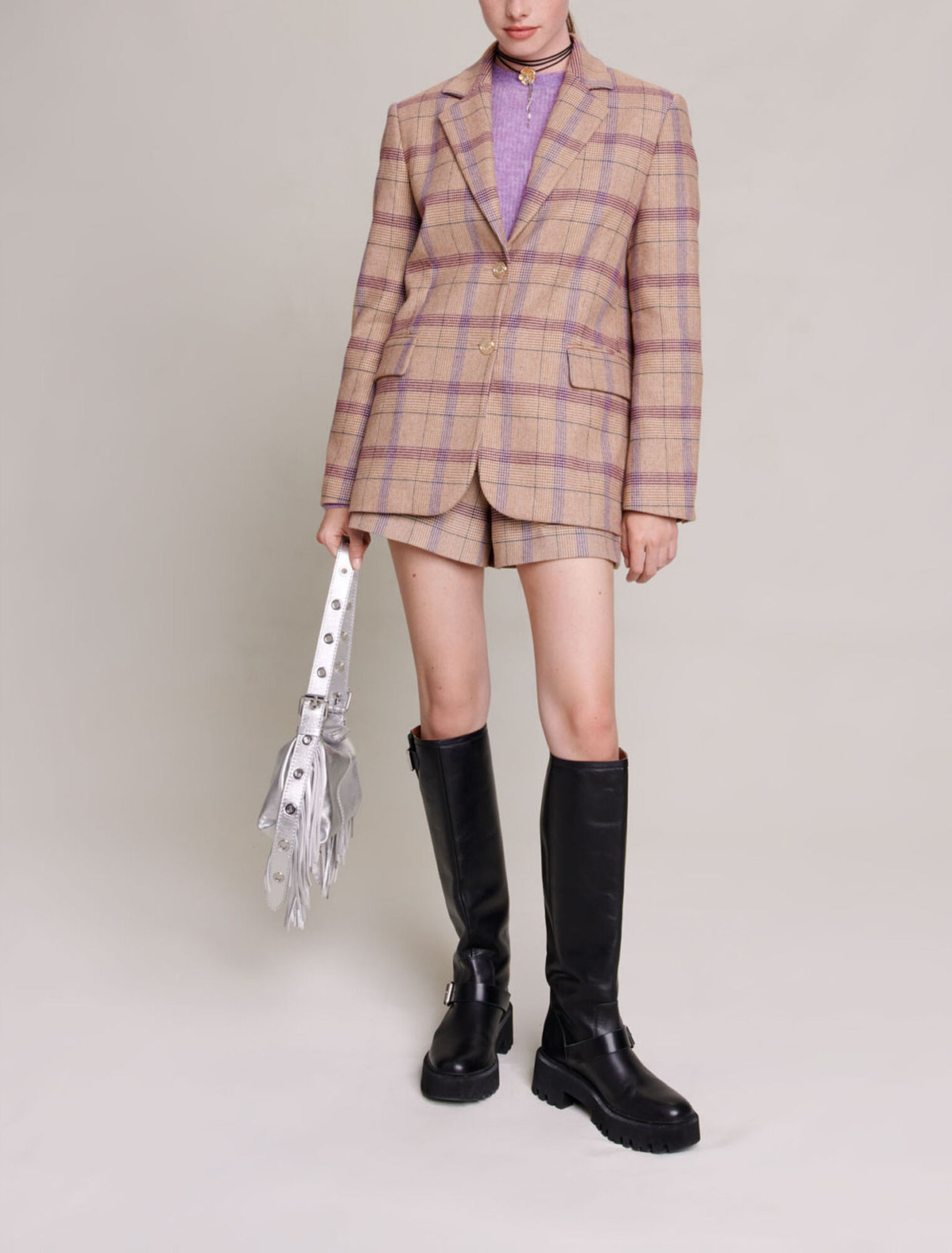 Checked suit jacket