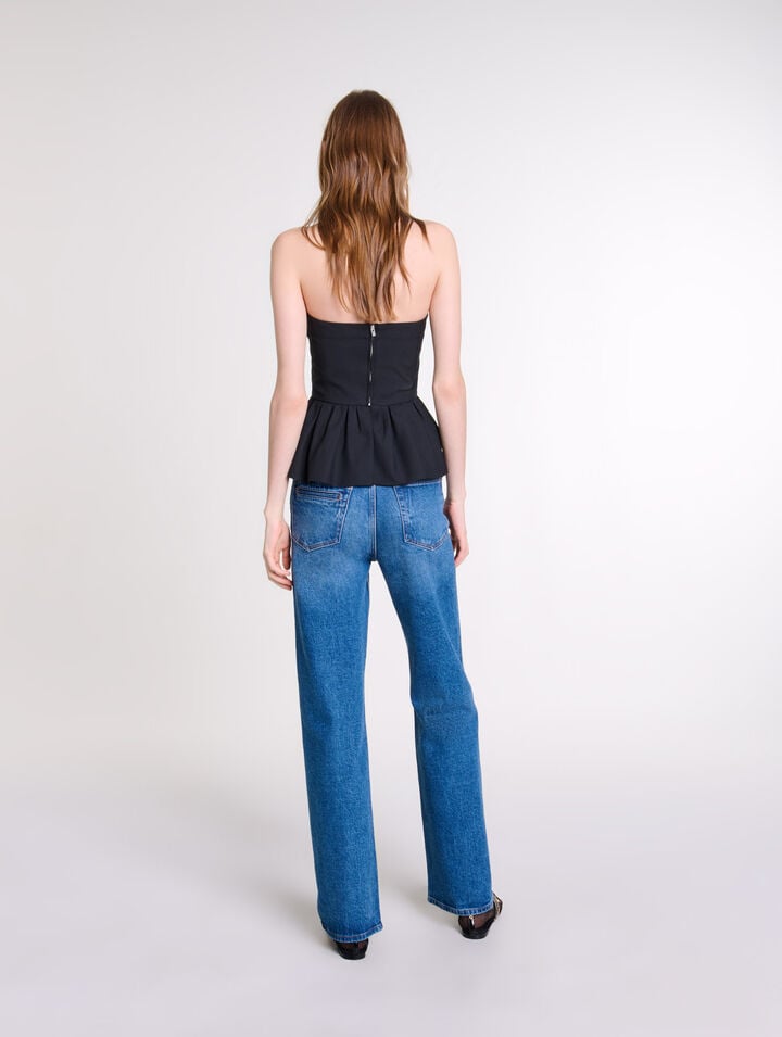 Top bustier à basque