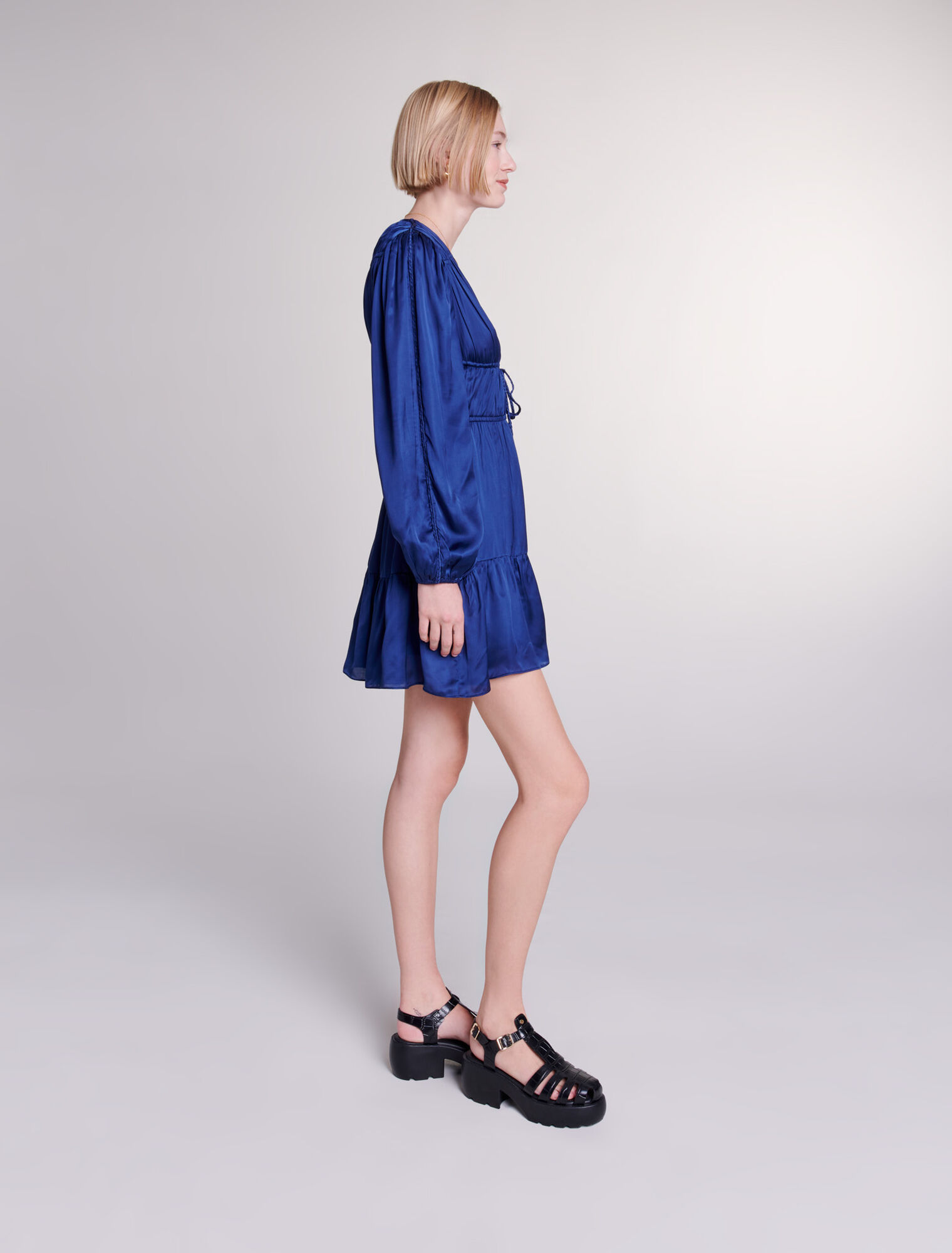 Short satin-look dress