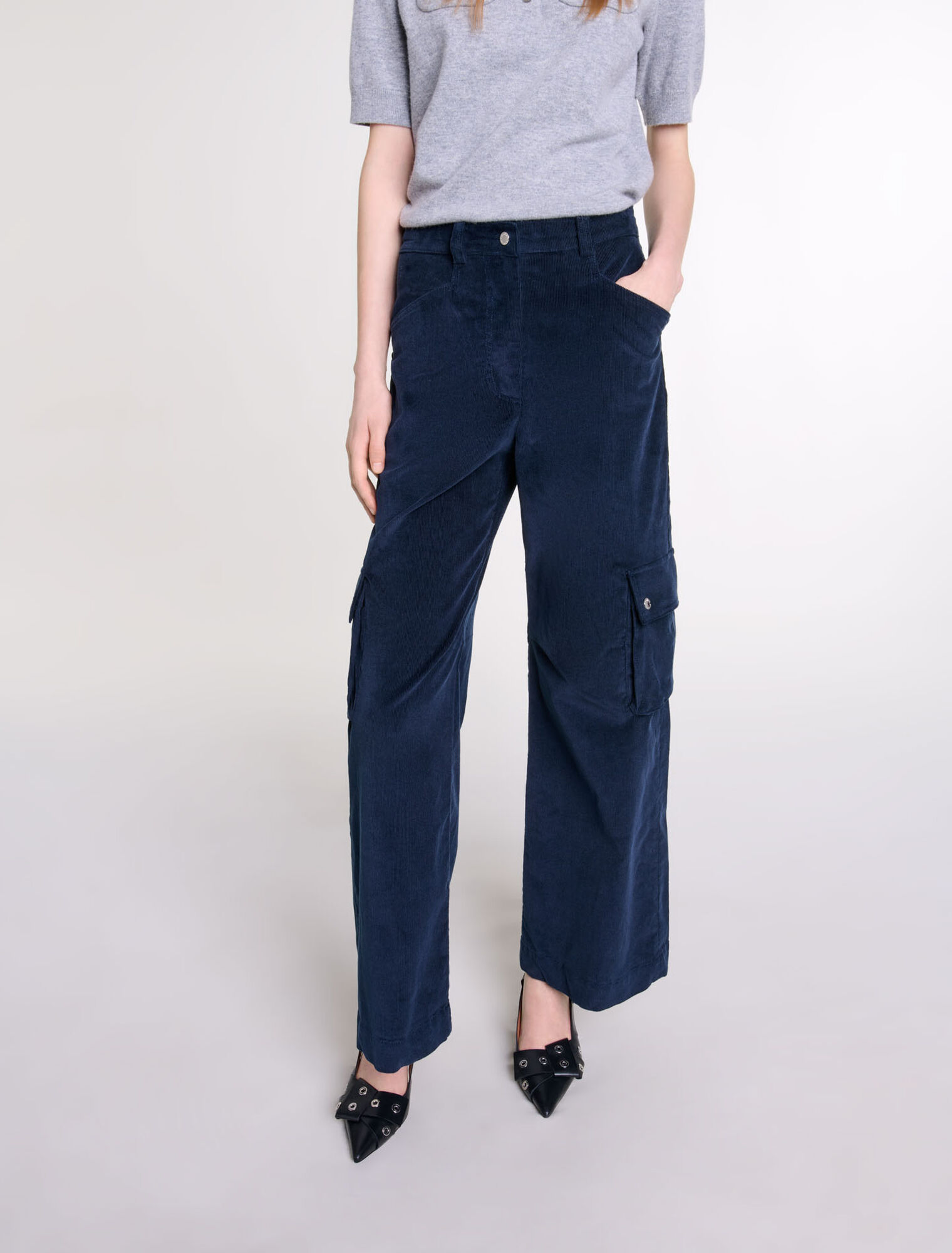 Pantalon cargo en velours