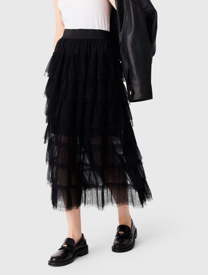 Jupe midi en tulle