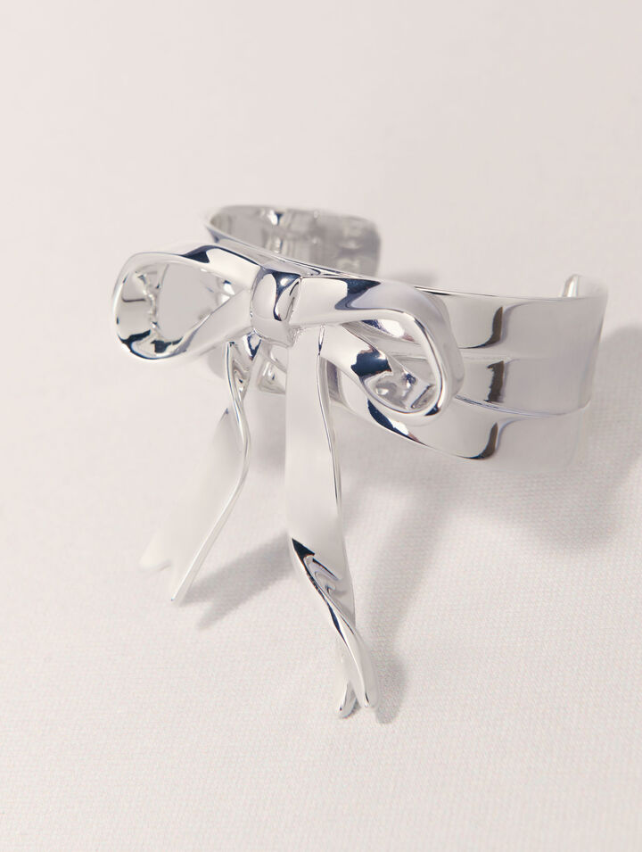 Silver bow cuff