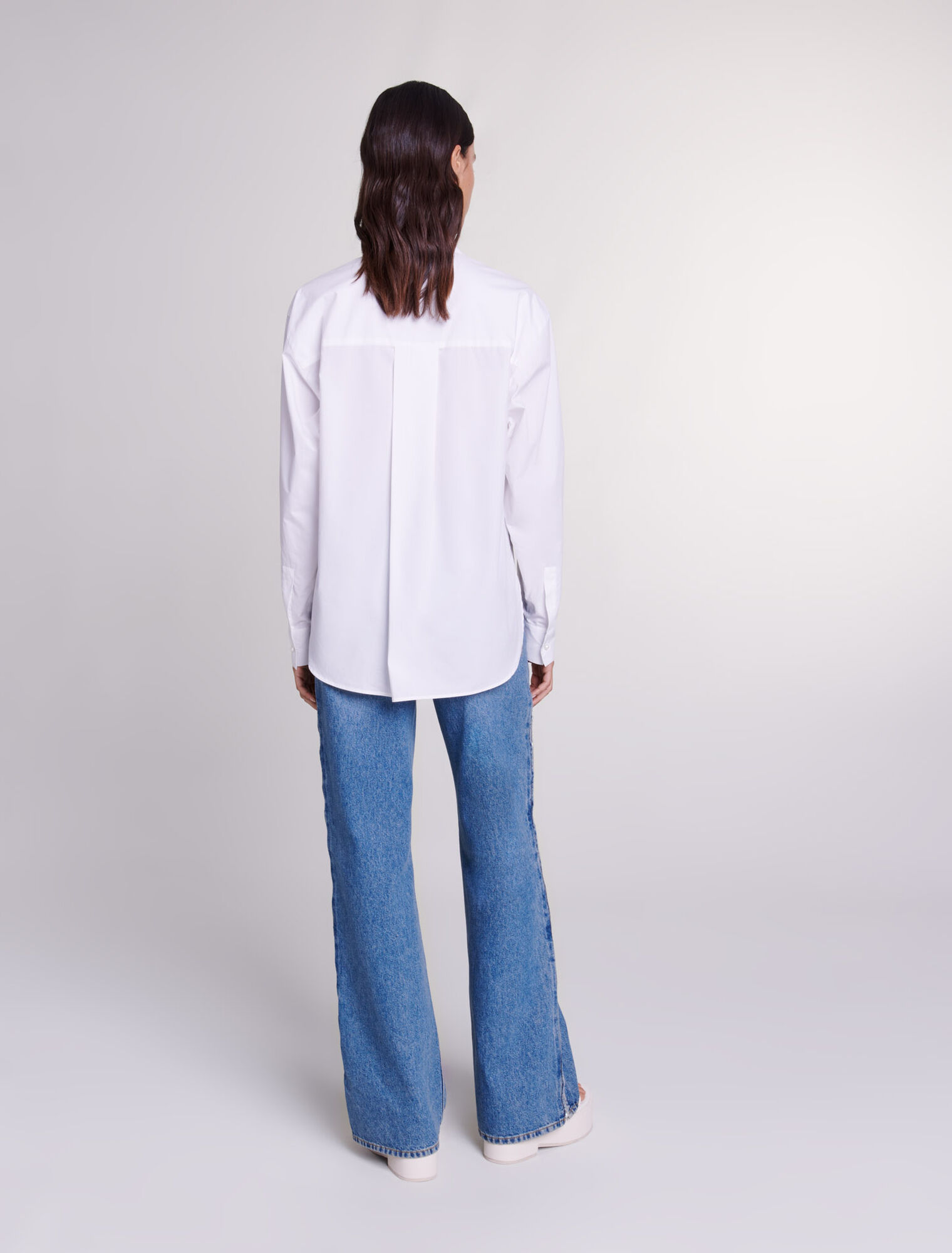 Chemise en popeline de coton blanche