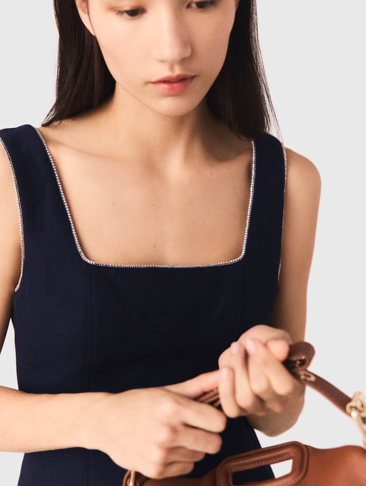 Robe courte en lin m&eacute;lang&eacute;