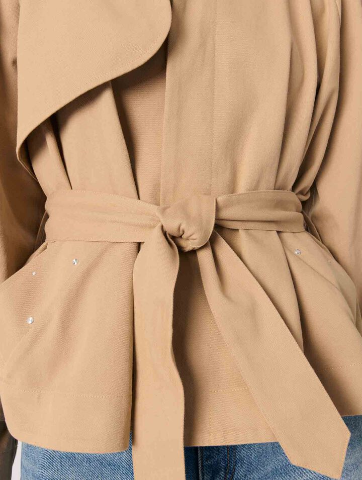 Short studded trench coat
