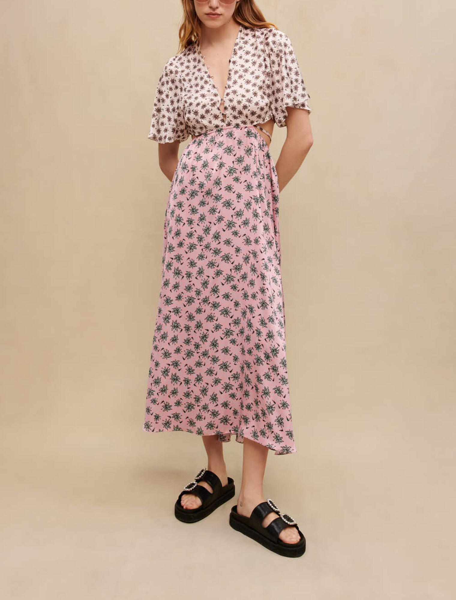 Robe longue imprimé palmiers