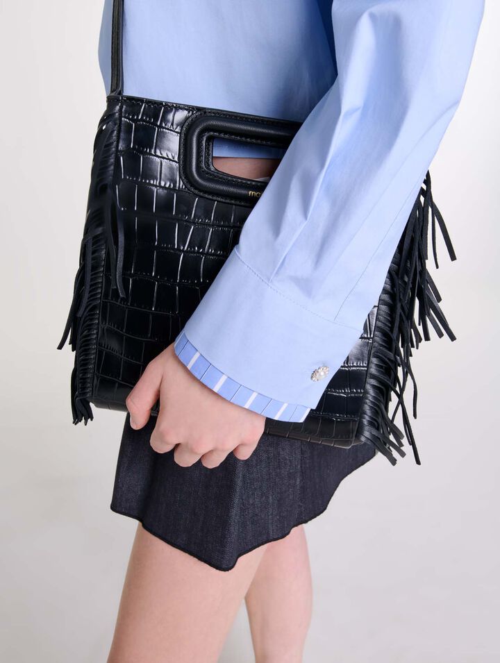 Sac M en cuir effet croco