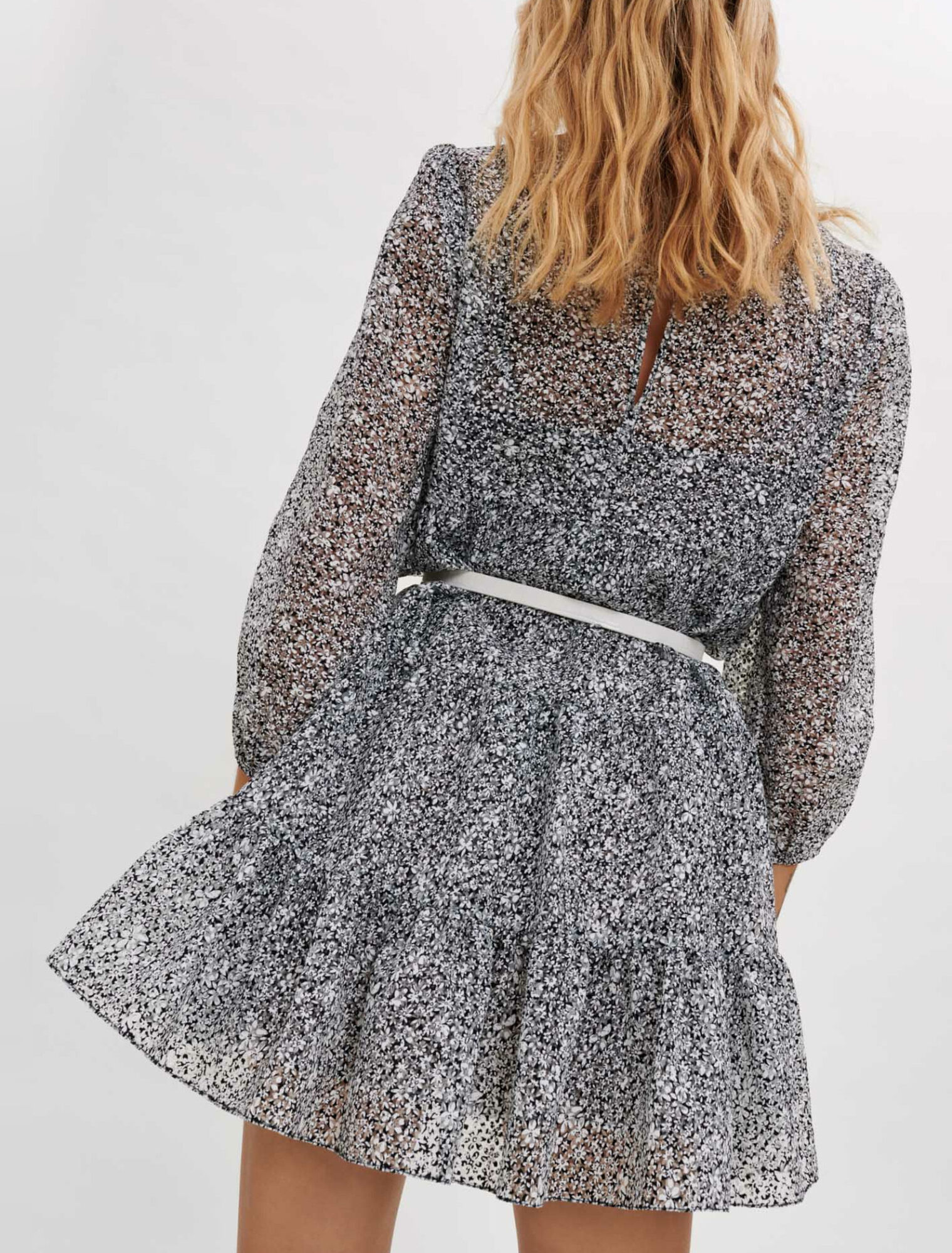 Robe baby doll en jacquard imprimé