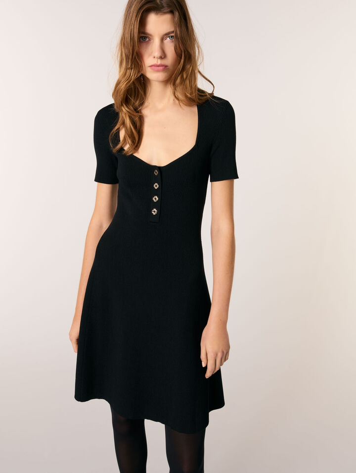 Rib knit mini dress
