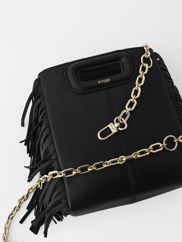 Leather bag with chain strap