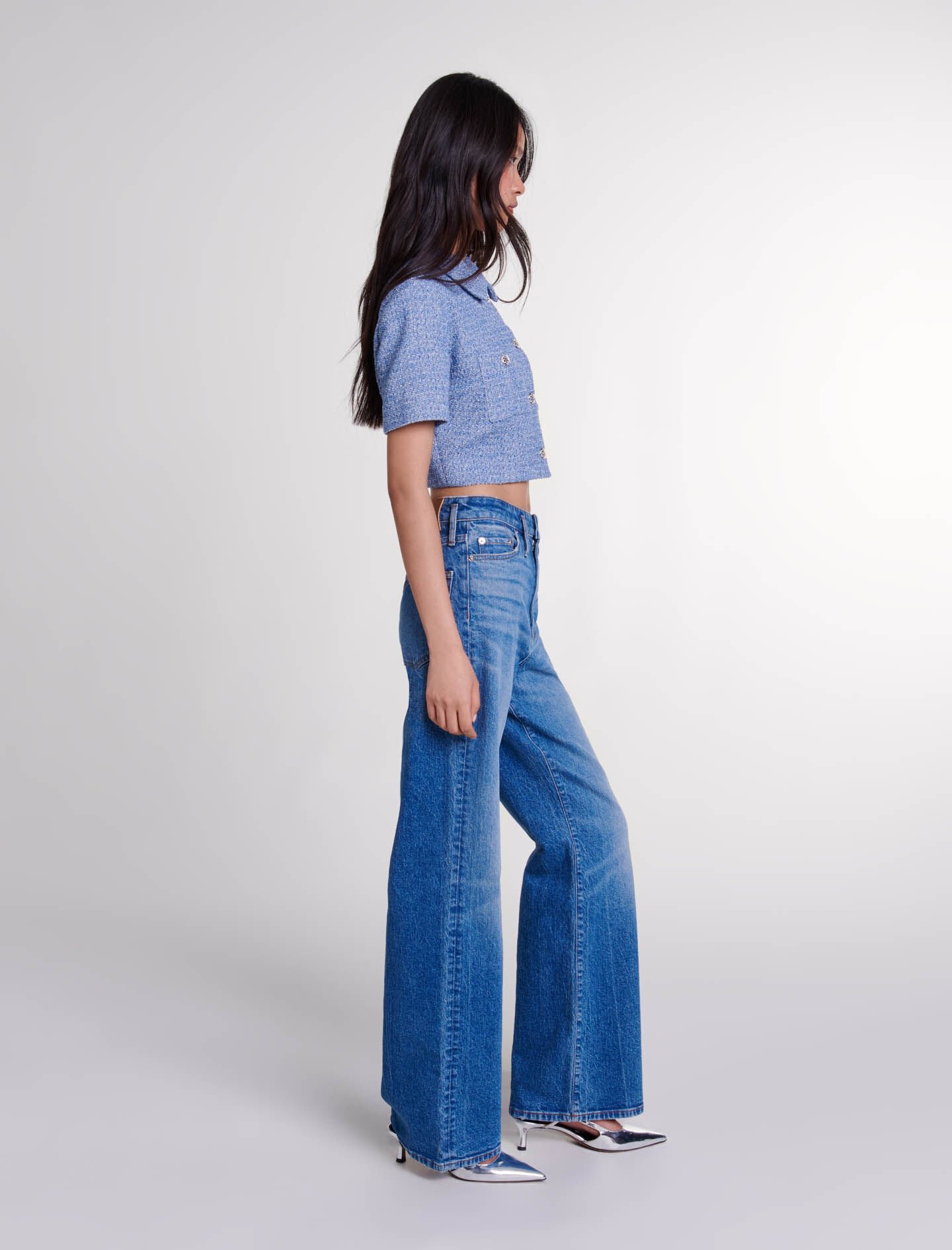 Tweed top Blue For Women | Maje