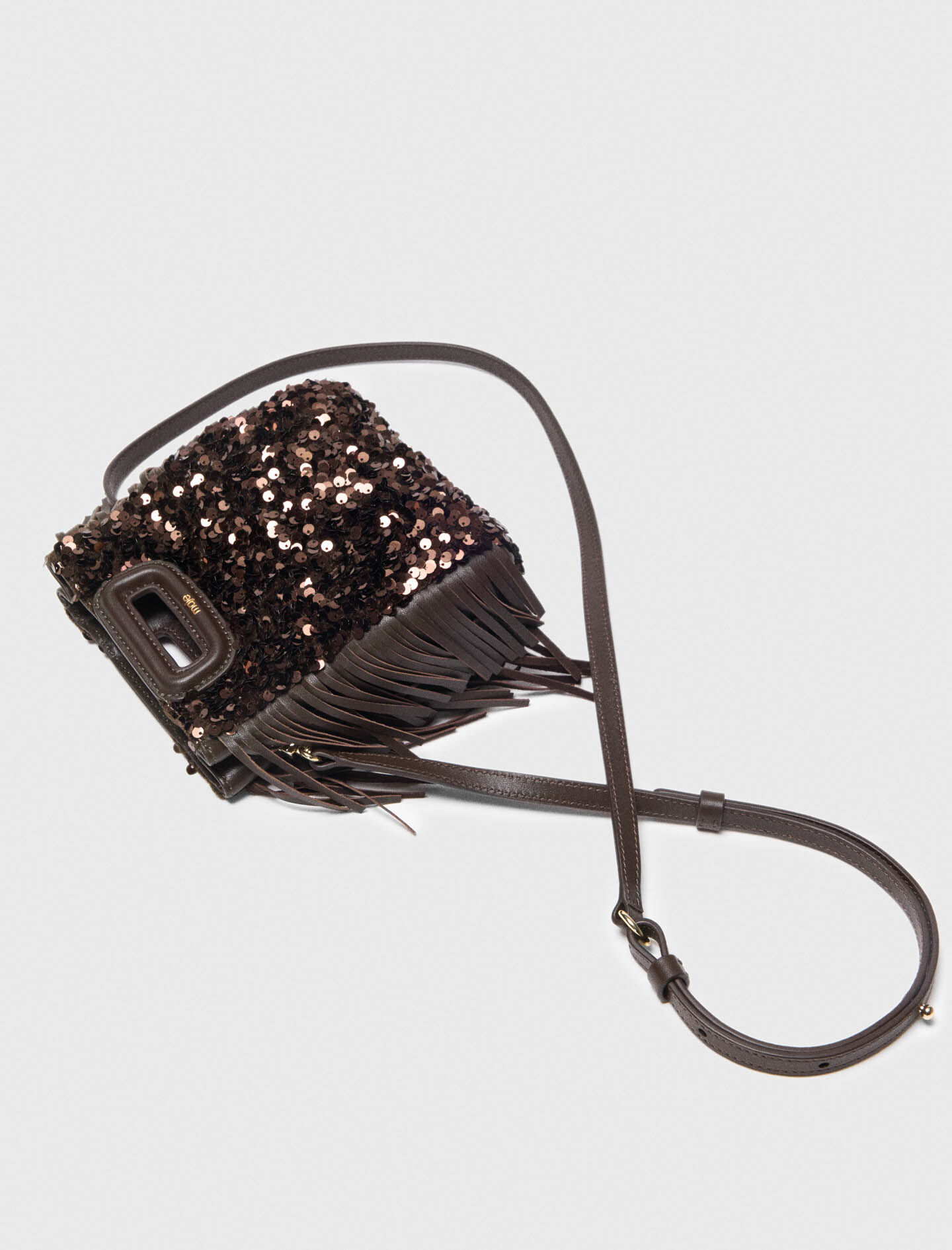 Rhinestone Miss M mini bag Brown For Women | Maje